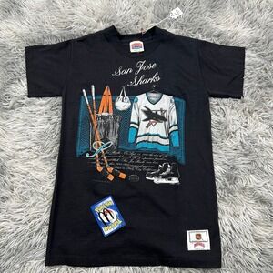 Rare Vintage 1991 Nutmeg Mills San Jose Sharks T-Shirt Size - MEDIUM